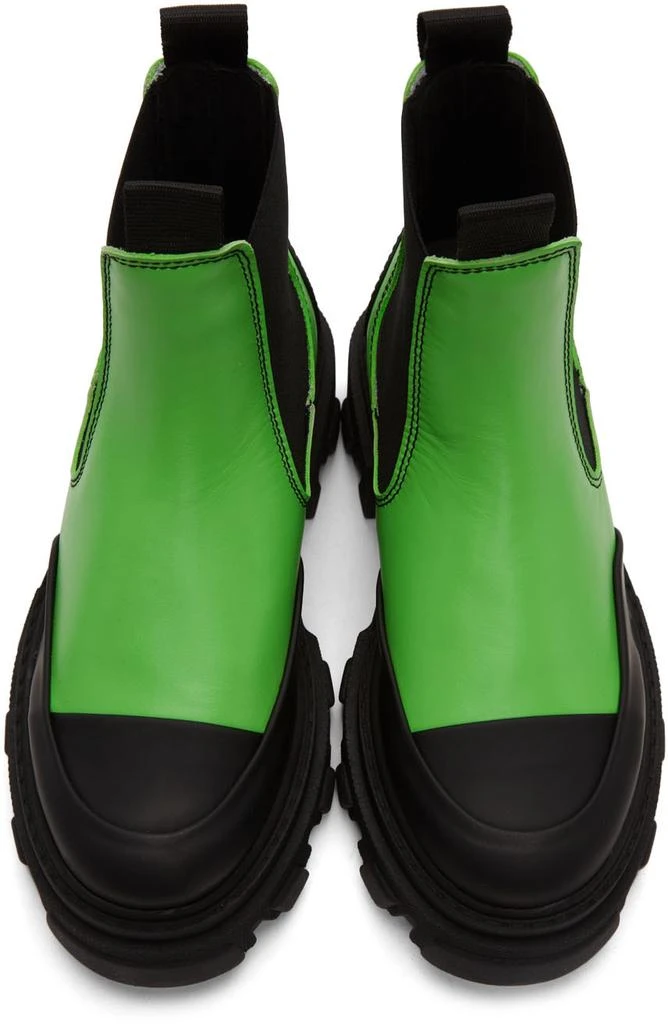 商品Ganni|Green & Black Leather Ankle Boots,价格¥1254,第5张图片详细描述