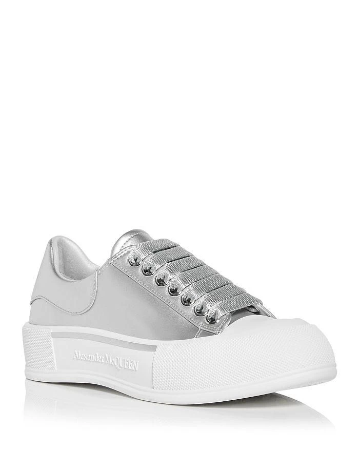 商品Alexander McQueen|Women's Deck Metallic Low Top Sneakers,价格¥1615,第1张图片