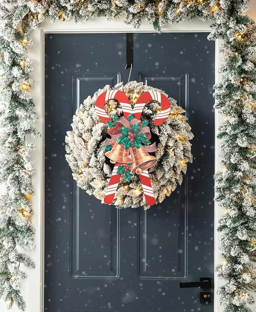 商品Glitzhome|20" H Wooden Christmas Candy Cane Wall Decor,价格¥112,第5张图片详细描述