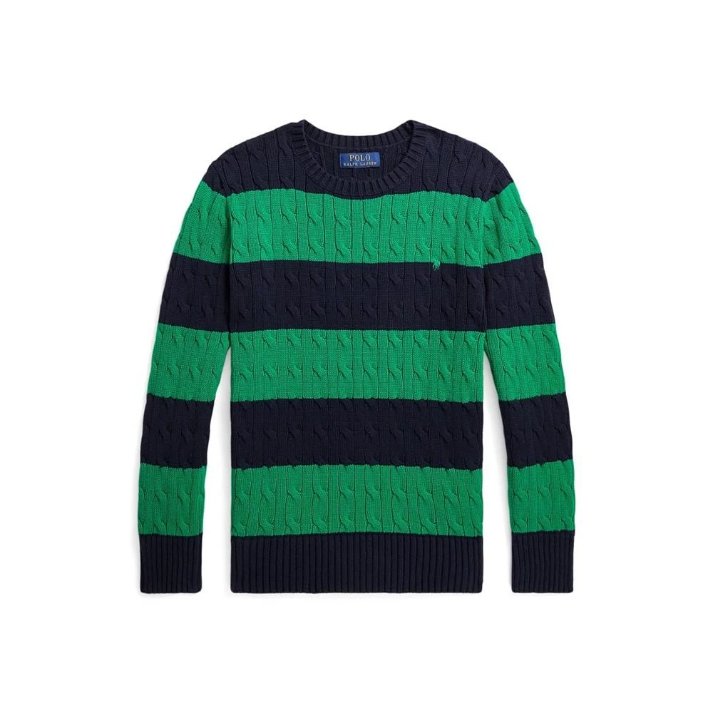 商品Ralph Lauren|Big Boys Striped Cable-Knit Cotton Sweater,价格¥211,第1张图片
