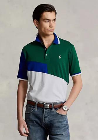 Classic Fit Color-Blocked Soft Cotton Polo Shirt商品第1张图片规格展示