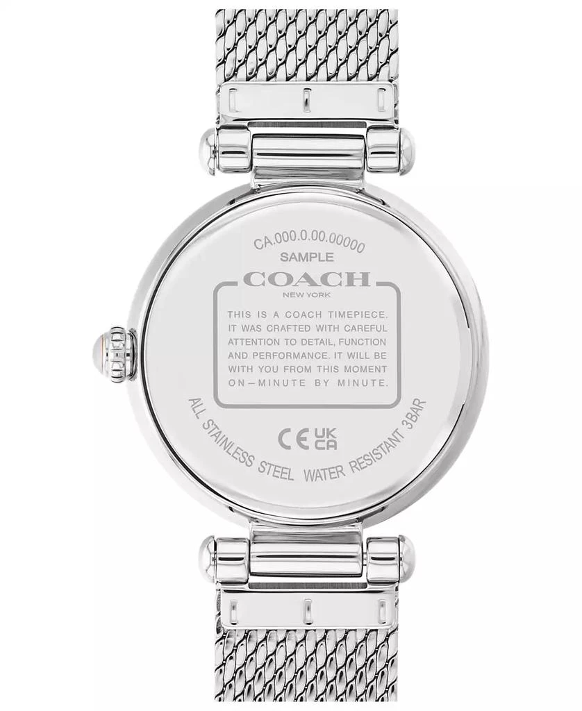 商品Coach|Women's Cary Silver-tone Stainless Steel Mesh Bracelet Watch,价格¥1615,第2张图片详细描述