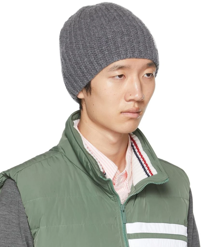 商品Thom Browne|Gray 4-Bar Beanie,价格¥1637,第2张图片详细描述