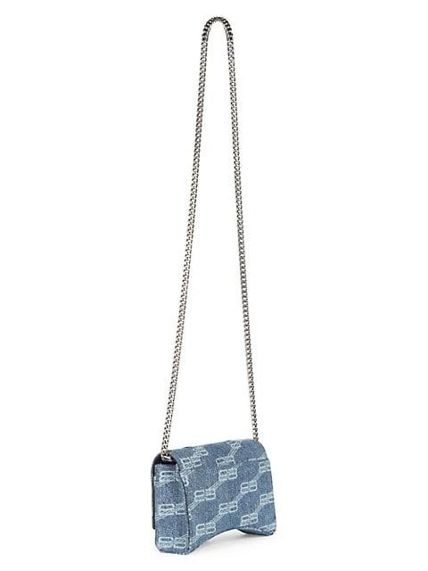 商品Balenciaga|Hourglass Monogram Denim Wallet-On-Chain,价格¥10817,第4张图片详细描述