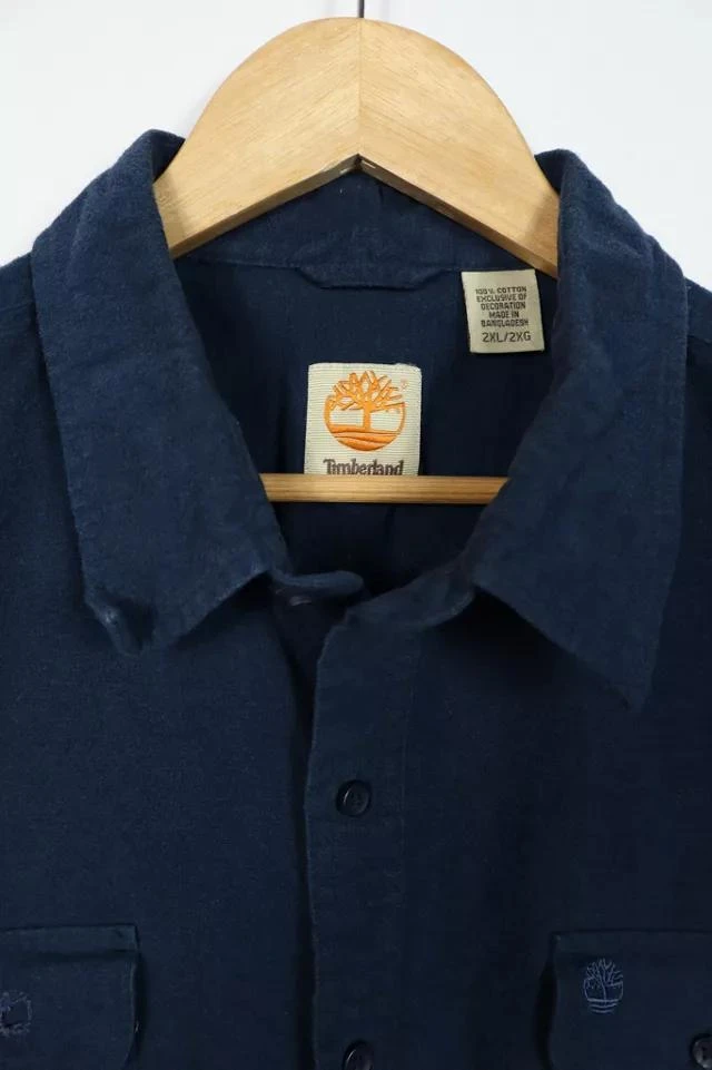 商品Timberland|Vintage Timberland Solid Navy Flannel Button-Down,价格¥385,第4张图片详细描述