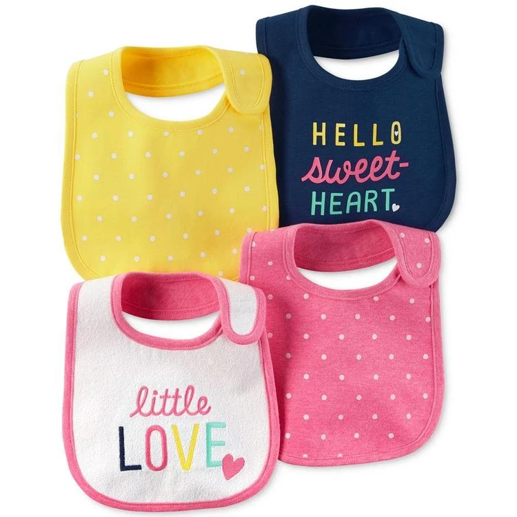 商品Carter's|4-Pk. Dot-Print Teething Bibs, Baby Girls,价格¥75,第1张图片
