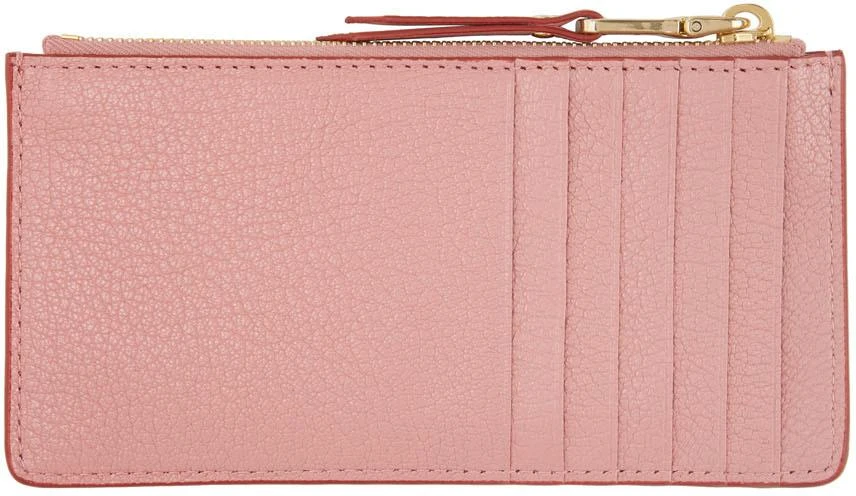 商品Miu Miu|Pink Love Zip 爱心卡包,价格¥2651,第2张图片详细描述