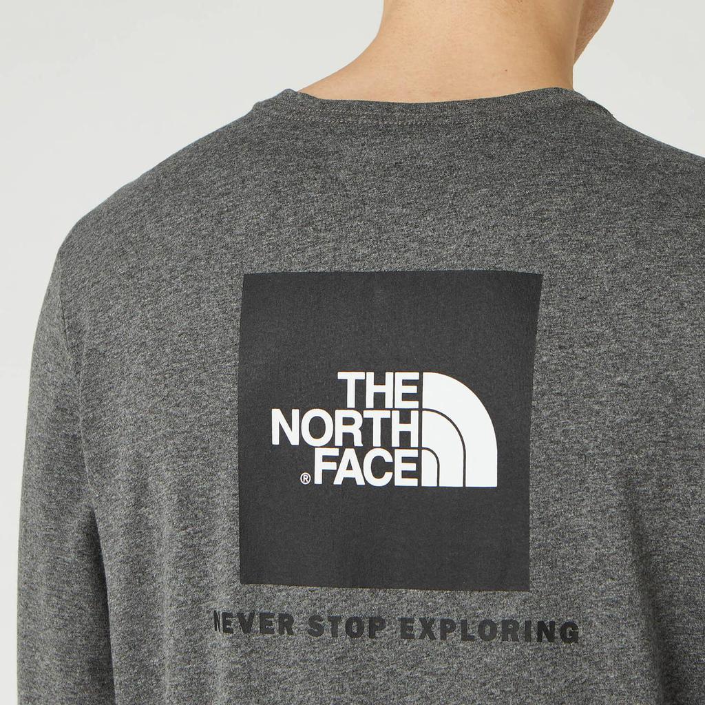 The North Face Men's Long Sleeve Red Box T-Shirt - Medium Grey Heather商品第4张图片规格展示
