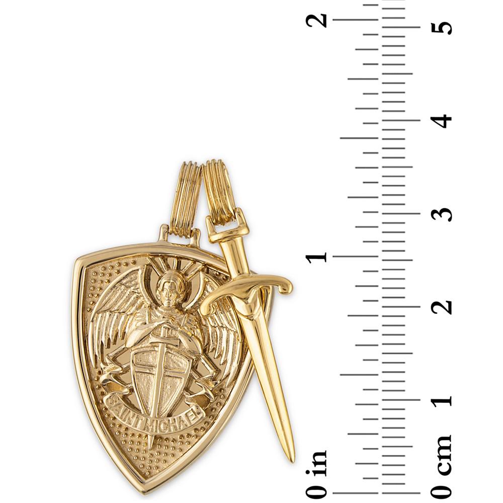 2-Pc. Set Saint Michael Shield & Sword Amulet Pendants in 14k Gold-Plated Sterling Silver, Created for Macy's商品第4张图片规格展示