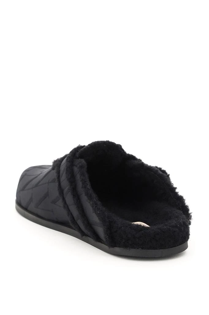 商品Valentino|Valentino garavani shearling and nylon vltn times mules,价格¥2655,第3张图片详细描述