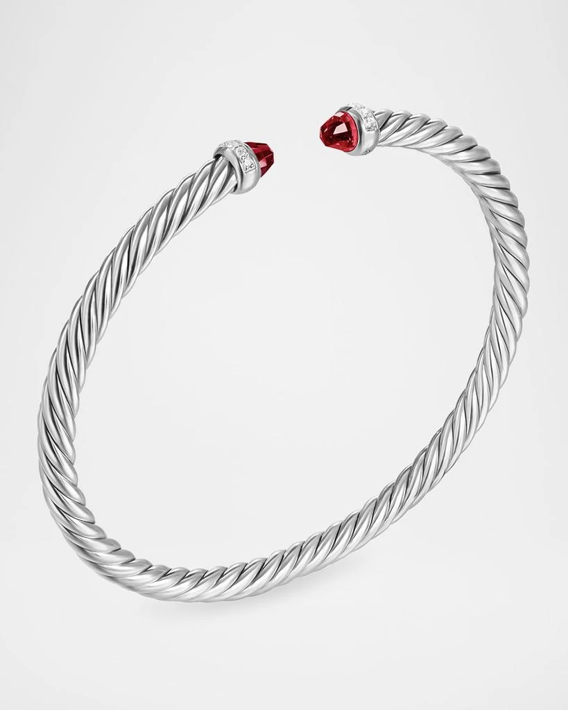 商品David Yurman|Modern Cable Flex Bracelet with Gemstones and Diamonds in Silver,价格¥3822,第3张图片详细描述