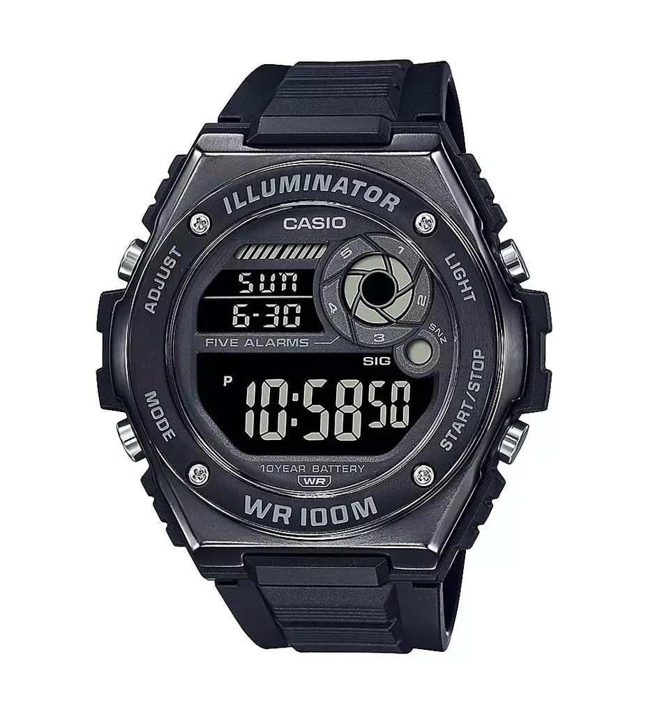 商品Casio|Men's Digital Black Resin Watch 50.7mm, MWD100HB-1BV,价格¥565,第1张图片