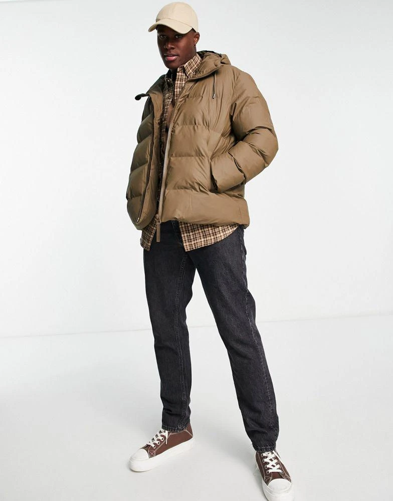 商品RAINS|Rains 15060 waterproof short puffer coat in brown,价格¥1754,第4张图片详细描述