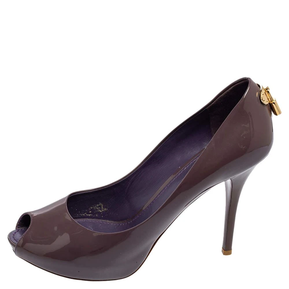 商品[二手商品] Louis Vuitton|Louis Vuitton Purple Patent Leather Oh Really! Peep Toe Platform Pumps Size 40.5,价格¥1091,第2张图片详细描述