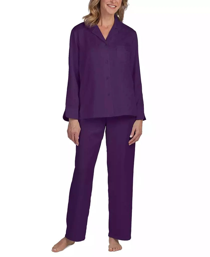 商品Miss Elaine|Women's 2-Pc. Notched-Collar Pajamas Set,价格¥113,第1张图片