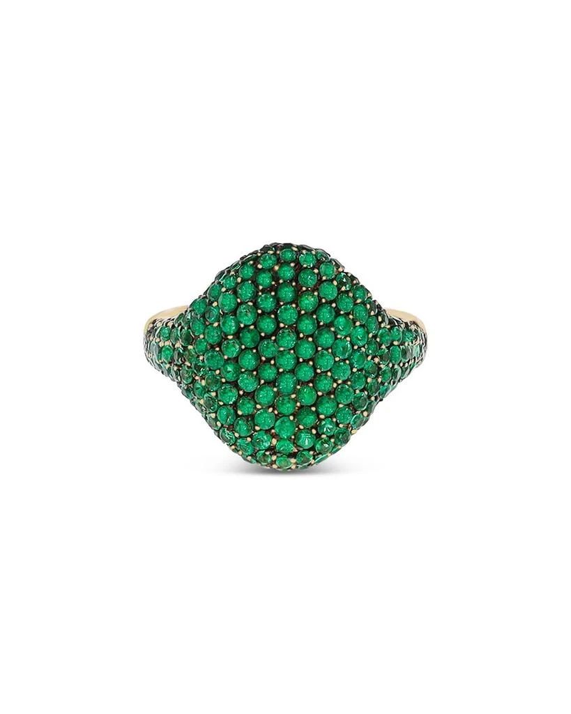 18K Yellow Gold Serpent Emerald Pavé Dome Statement Ring - Exclusive, Italy Campaign 商品