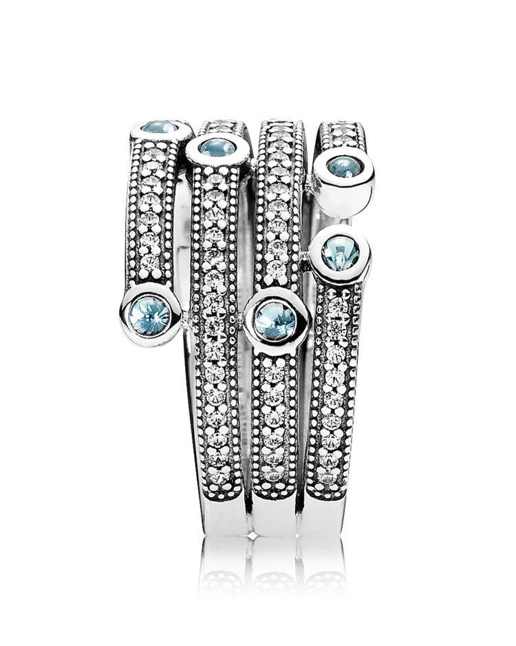 商品PANDORA|Ring - Sterling Silver & Cubic Zirconia Shimmering Ocean,价格¥1038,第2张图片详细描述