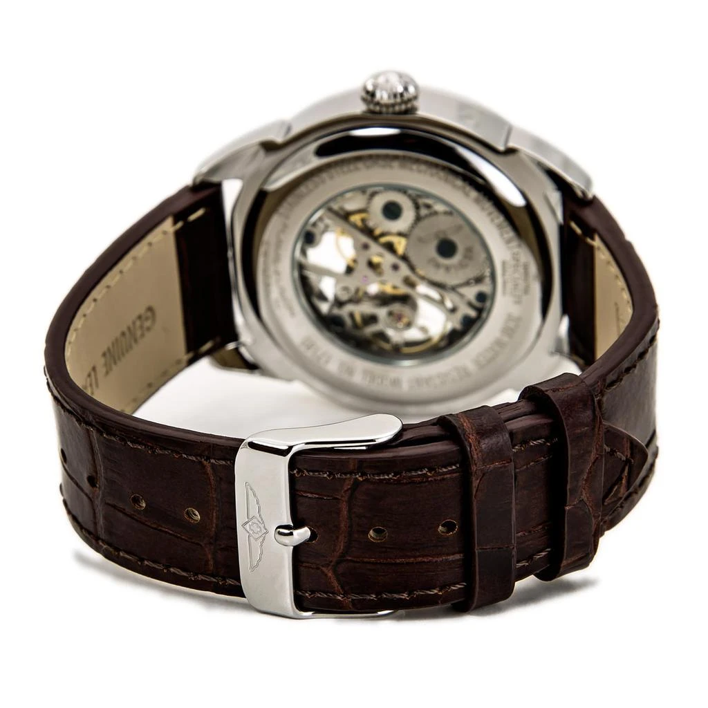商品Invicta|Invicta 17185 Men's Specialty White & Silver Skeleton Dial Brown Leather Strap Mechanical Watch,价格¥1049,第3张图片详细描述