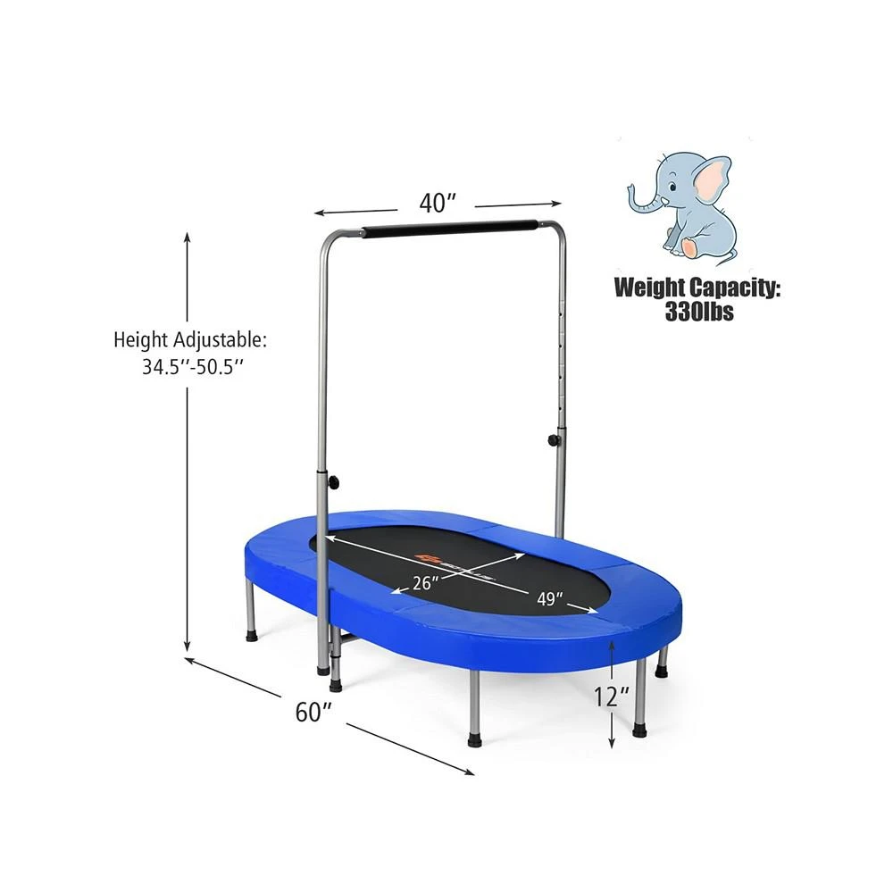 商品Costway|Foldable Trampoline Double Mini Kids Fitness Rebounder,价格¥770,第3张图片详细描述