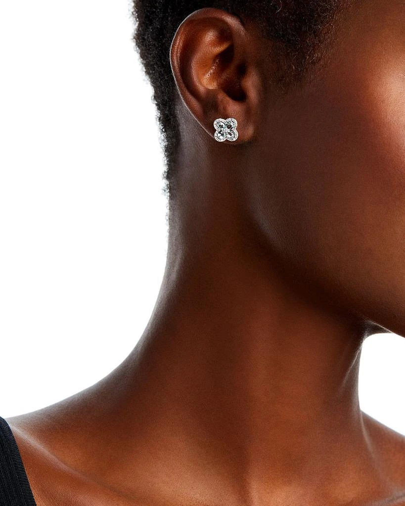 Aquamarine & Diamond Clover Earrings in 14K White Gold 商品