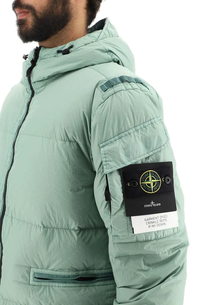 商品Stone Island|HOODED DOWN JACKET IN GARMENT DYED CRINKLE REPS R-NY,价格¥5917,第5张图片详细描述