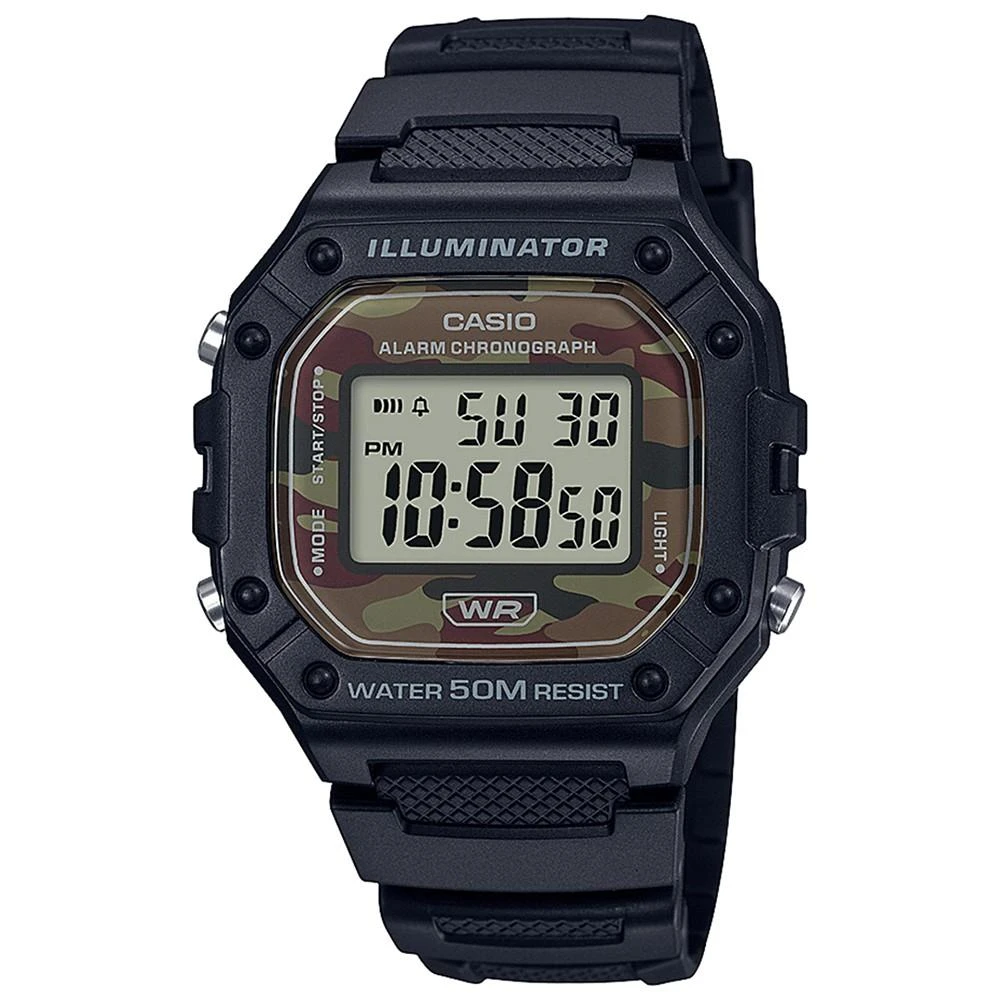 商品Casio|Men's Digital Black Resin Strap Watch 43.2mmx43.2mm,价格¥191,第1张图片