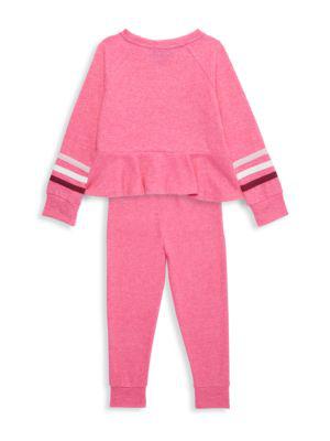 Little Girl’s 2-Piece Sweatshirt & Joggers Set商品第2张图片规格展示