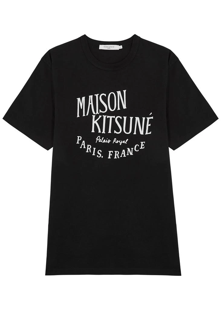 商品Maison Kitsune|Palais Royal black printed cotton T-shirt,价格¥391,第1张图片