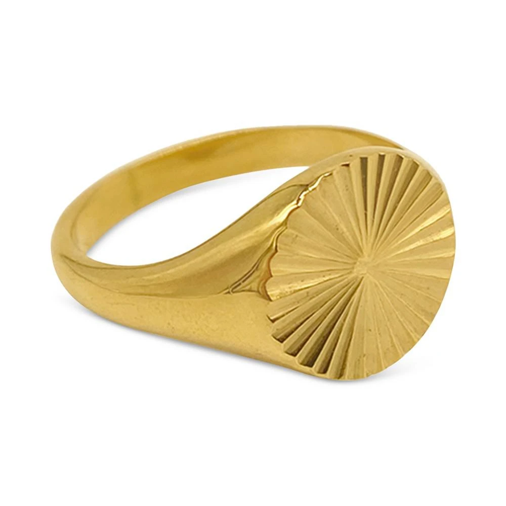 商品ADORNIA|Gold-Tone Water-Resistant Burst Signet Ring,价格¥182,第1张图片