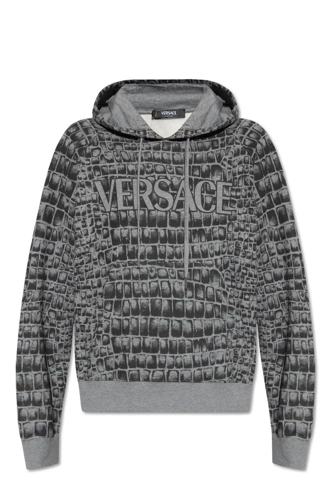 商品Versace|Versace Logo-Printed Drawstring Hoodie,价格¥3691,第1张图片