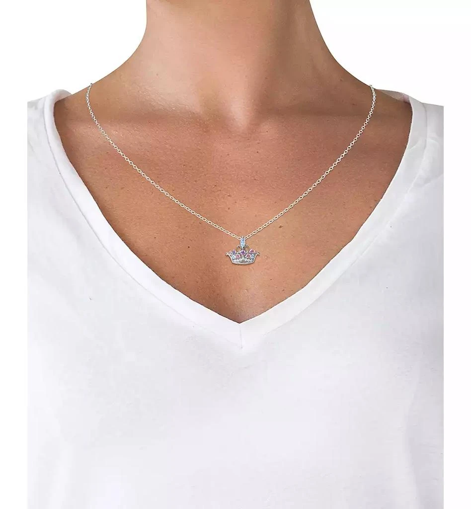商品Disney|Multicolor Cubic Zirconia Tiara 18" Pendant Necklace in Sterling Silver,价格¥203,第2张图片详细描述