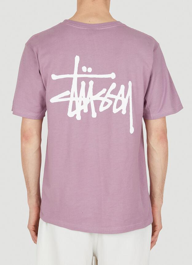 Basic Logo Print T-Shirt in Purple商品第5张图片规格展示