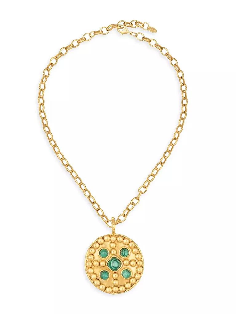 商品Sylvia Toledano|22K-Gold-Plated &amp; Malachite Pendant Necklace,价格¥3447,第1张图片