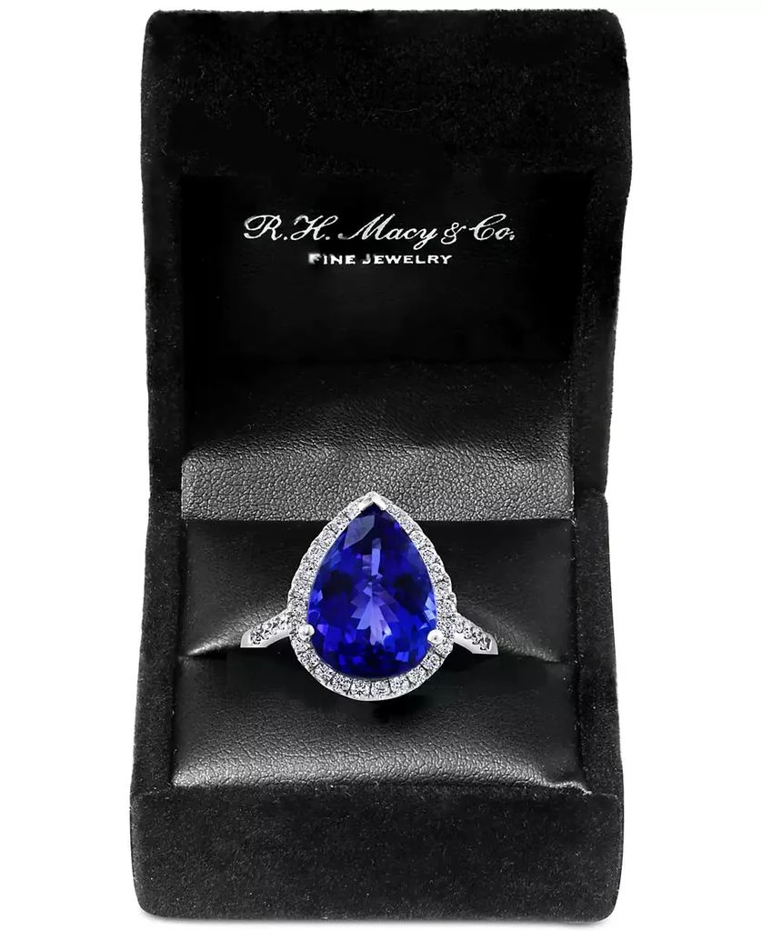 商品Effy|EFFY® Tanzanite (6 ct. t.w.) & Diamond (3/8 ct. t.w.) Halo Ring in 14k White Gold,价格¥32151,第5张图片详细描述