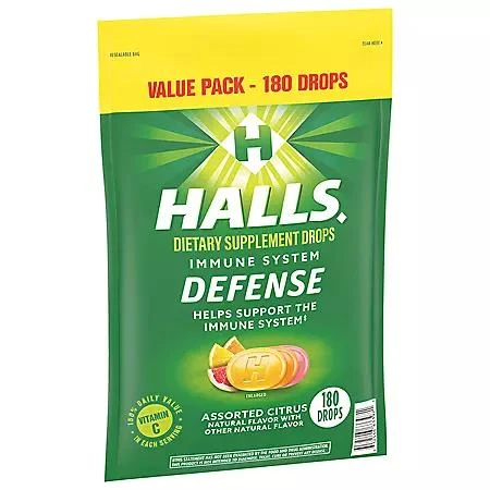 HALLS Defense Citrus Vitamin C Drops, Value Pack, 180 ct. 商品