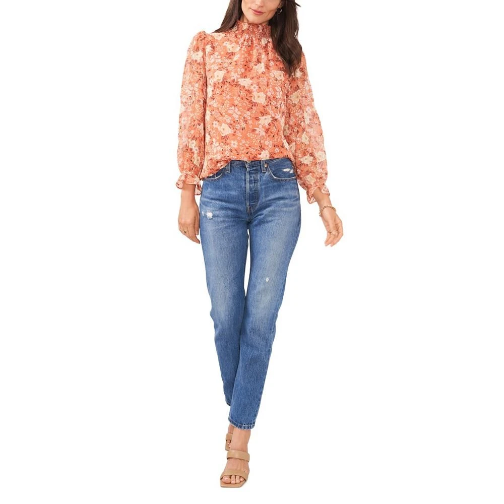 商品1. State|Women's Long Sleeve Smocked Mock Neck Blouse,价格¥198,第3张图片详细描述
