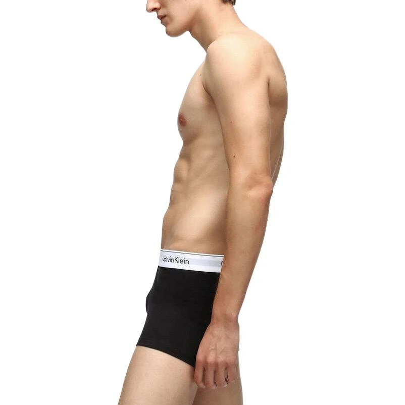 商品[国内直发] Calvin Klein|CK/ 纯色提花弹力平角内裤 男款 2件装 黑色,价格¥323,第5张图片详细描述