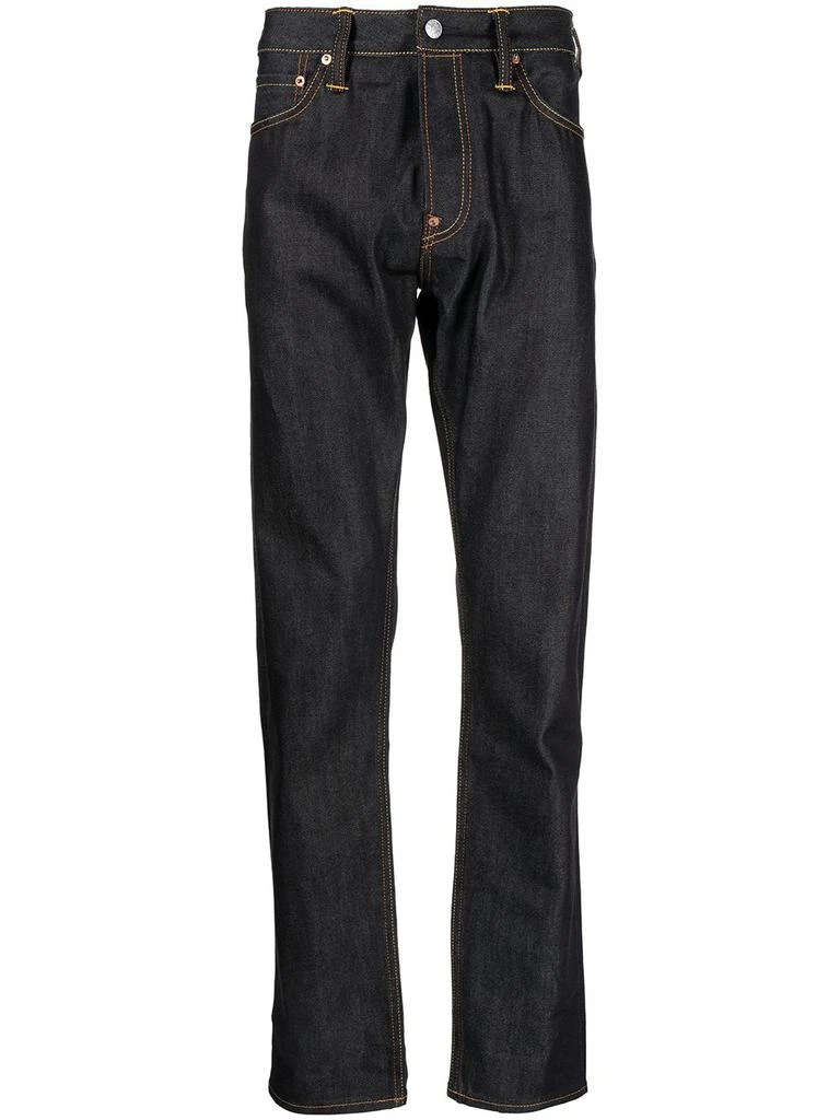 商品Evisu|EVISU Straight leg denim jeans Blue/White,价格¥3278,第1张图片