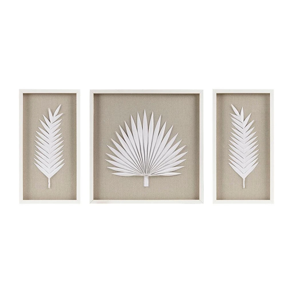 商品Streamdale Furniture|Streamdale Sabal Framed Rice Paper Palm Leaves 3-Piece Shadowbox Wall Decor,价格¥2700,第5张图片详细描述