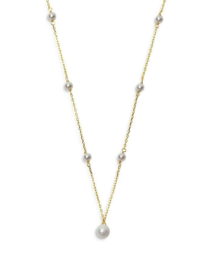 商品Argento Vivo|Cultured Freshwater Pearl Station Pendant Necklace in 18K Gold Plated Sterling Silver, 16"-18",价格¥585,第1张图片