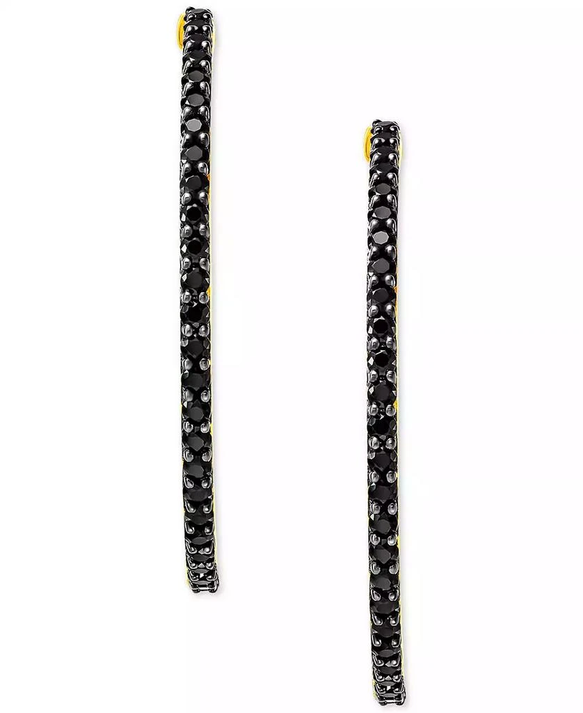商品Macy's|Onyx Medium Hoop Earrings in 14k Gold-Plated Sterling Silver, 1.5",价格¥1223,第3张图片详细描述