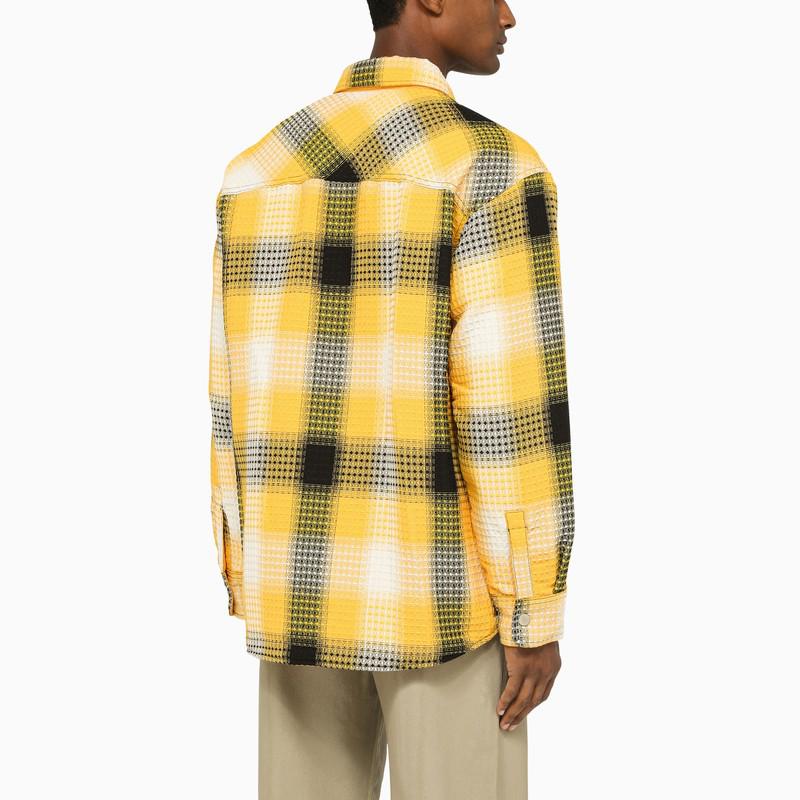 Yellow checked casual shirt商品第3张图片规格展示