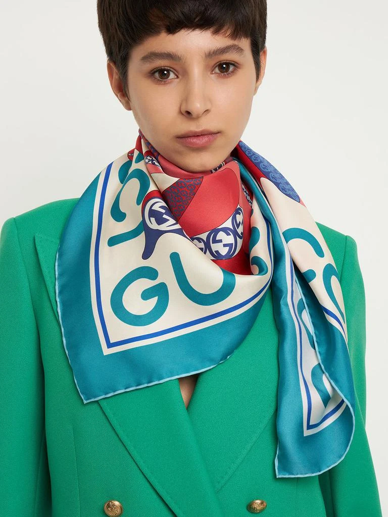 商品Gucci|Gucci Maxi Flower Print Silk Scarf,价格¥3737,第1张图片