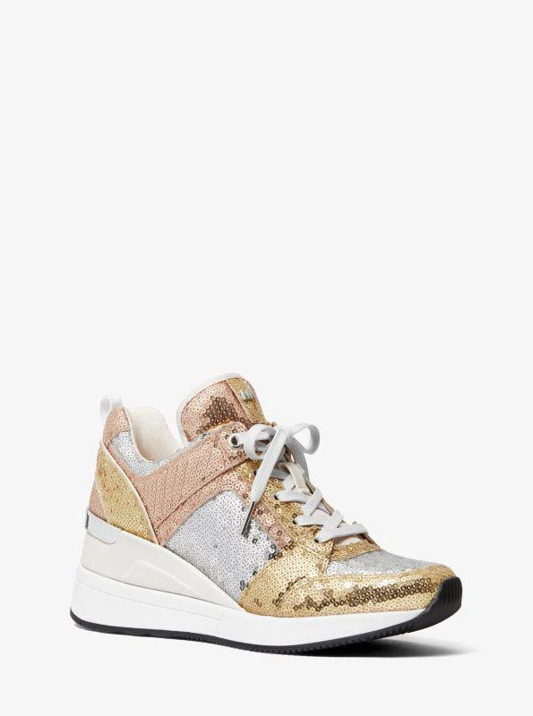 商品Michael Kors|Georgie Color-Block Sequined Canvas Trainer,价格¥502,第1张图片