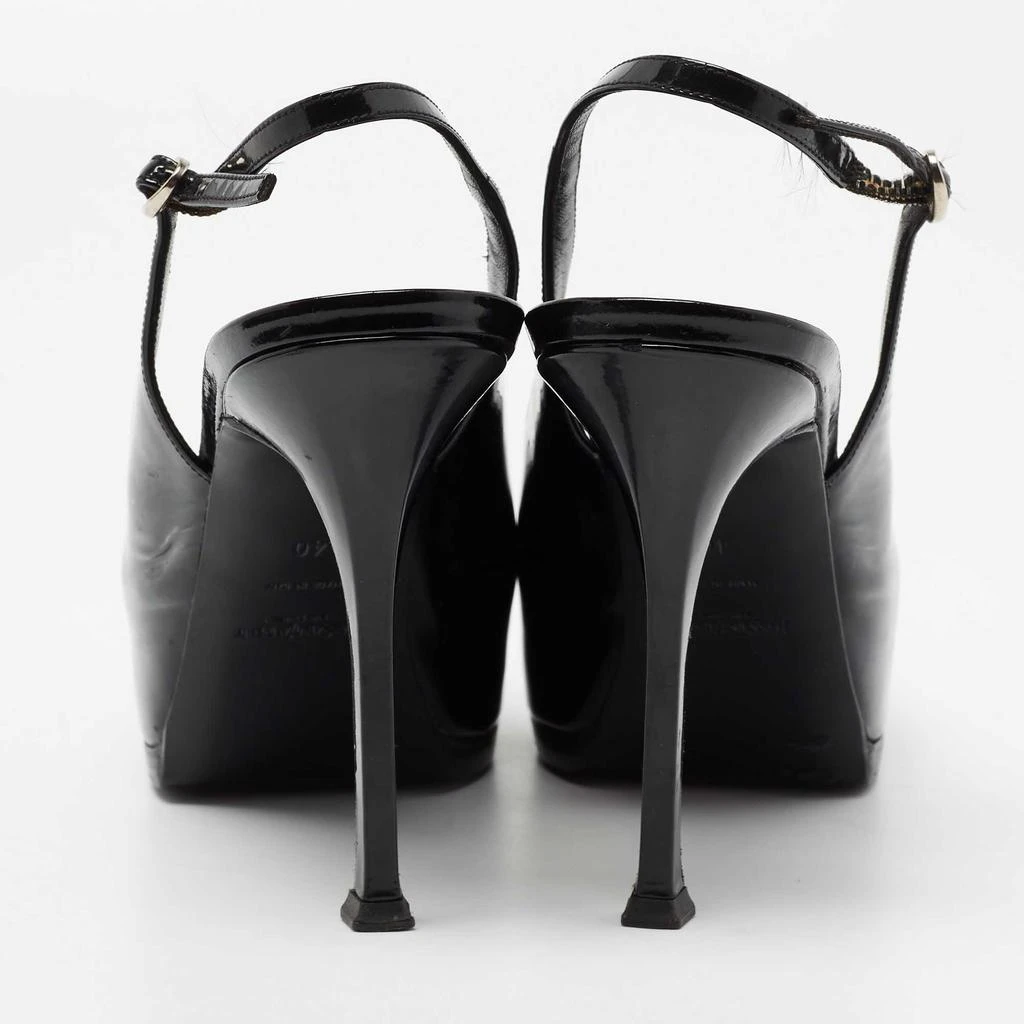 商品[二手商品] Yves Saint Laurent|Yves Saint Laurent Black Patent Leather Tribtoo Slingback  Pumps Size 40,价格¥1517,第5张图片详细描述