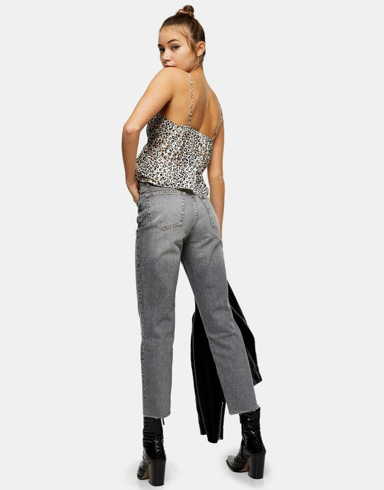 商品Topshop|Topshop straight jeans with ripped hems in grey,价格¥221,第2张图片详细描述