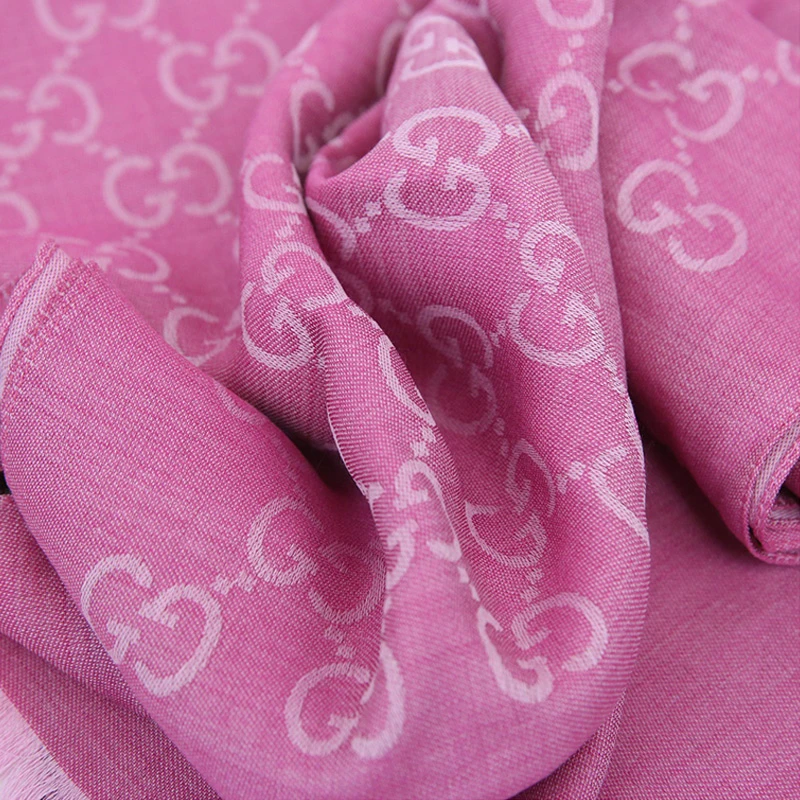 GUCCI 古驰 女士粉色羊毛丝绸围巾 165904-3G646-5872 商品