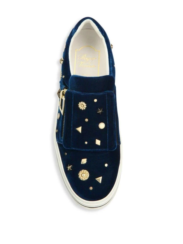 商品Roger Vivier|Astre Studded Velvet Sneakers,价格¥7471,第4张图片详细描述