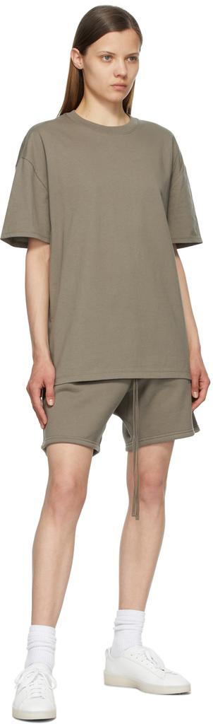 Taupe Fleece Lounge Shorts商品第4张图片规格展示