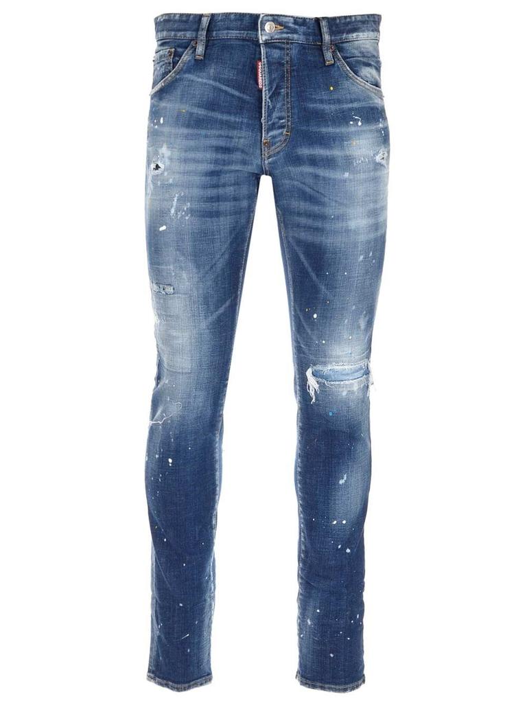 Dsquared2 Men's  Blue Cotton Jeans商品第1张图片规格展示